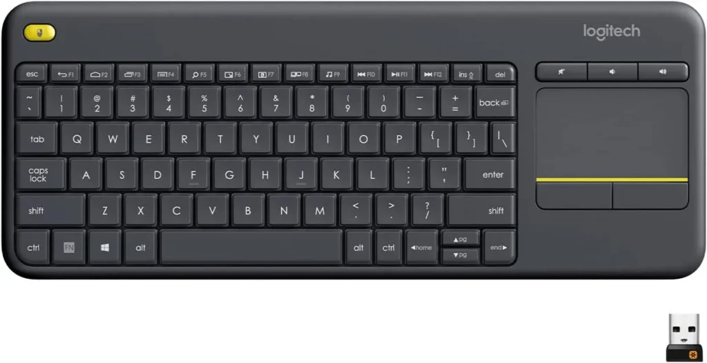 Wireless keyboard with touchpad and number pad